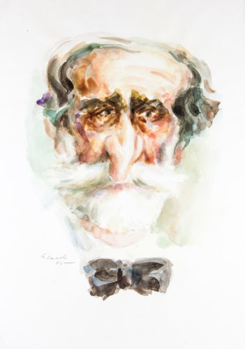 Caricatura di Giuseppe Verdi, acquerello